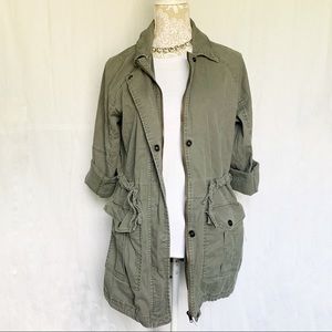 cinched waist utility jacket